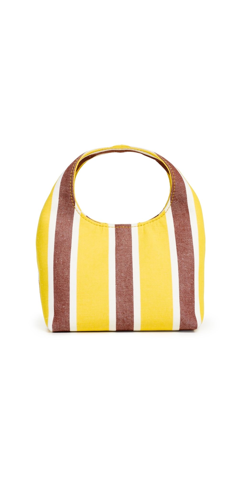 Loeffler Randall Kenzie Mini Bucket Clutch Yellow/White/Maroon Stripe One Size