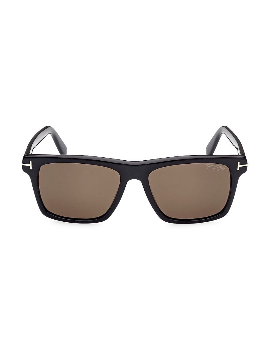 Men's Buckley-02 56MM Square Sunglasses - Shiny Black