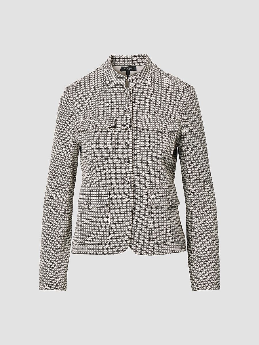 Women's Mercer Ponte Blazer - Black Plaid - Size 00