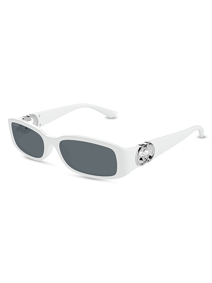 Women's Hailey 54MM Rectangular Sunglasses - Grey Ivory