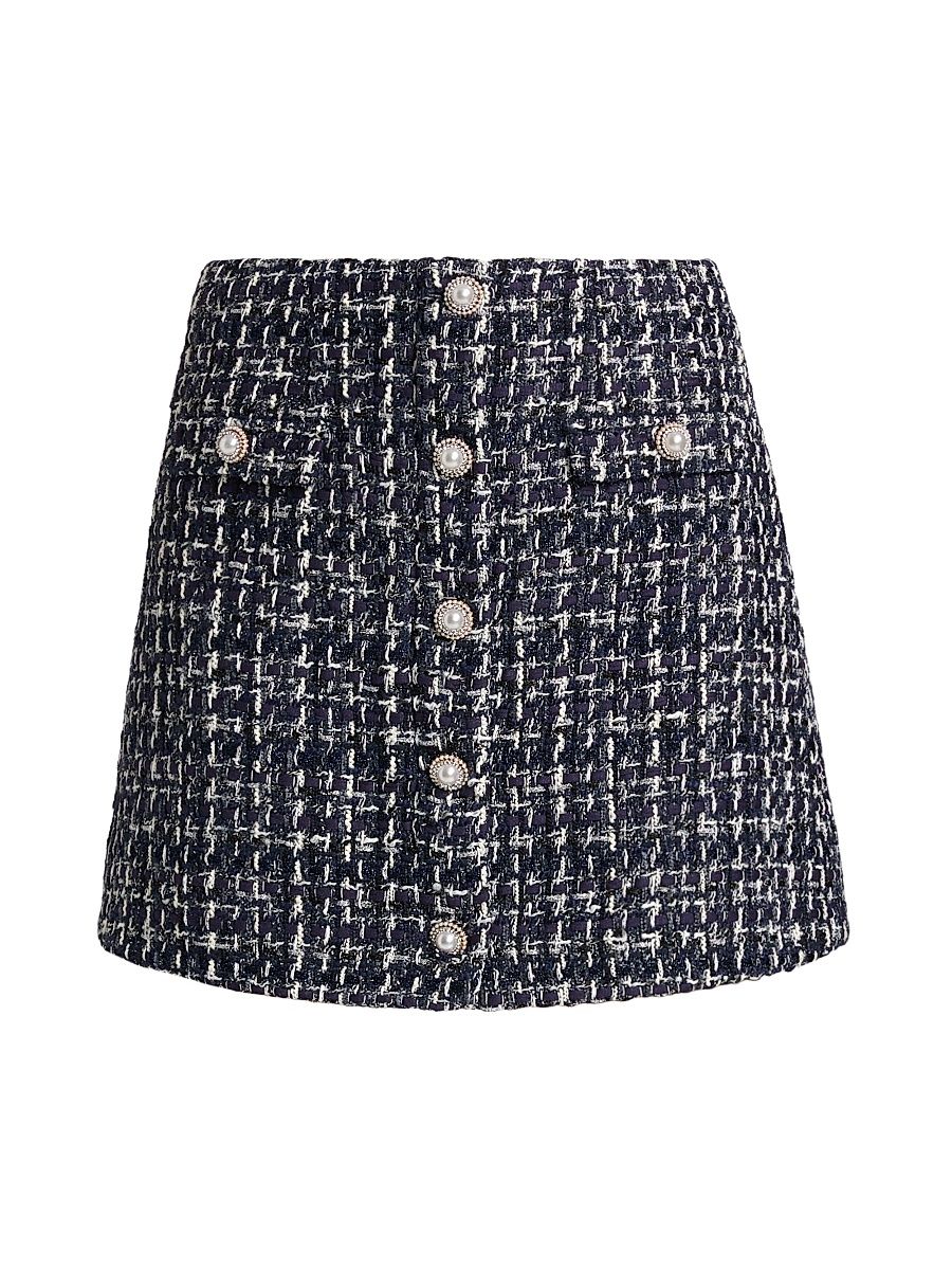Women's Jinny Tweed Miniskirt - Navy White Multi - Size 6