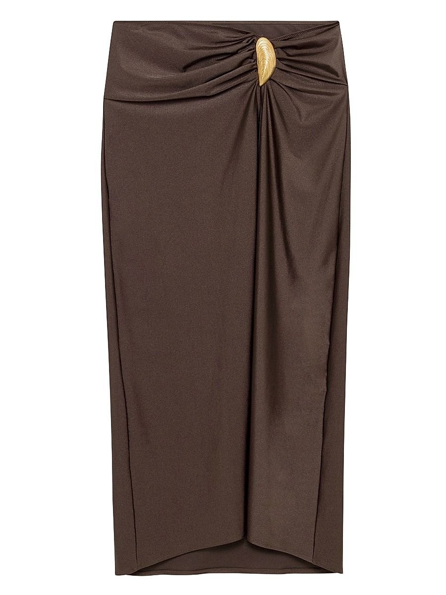 Women's Eiana Shell Midi-Skirt - Chocolate - Size XS