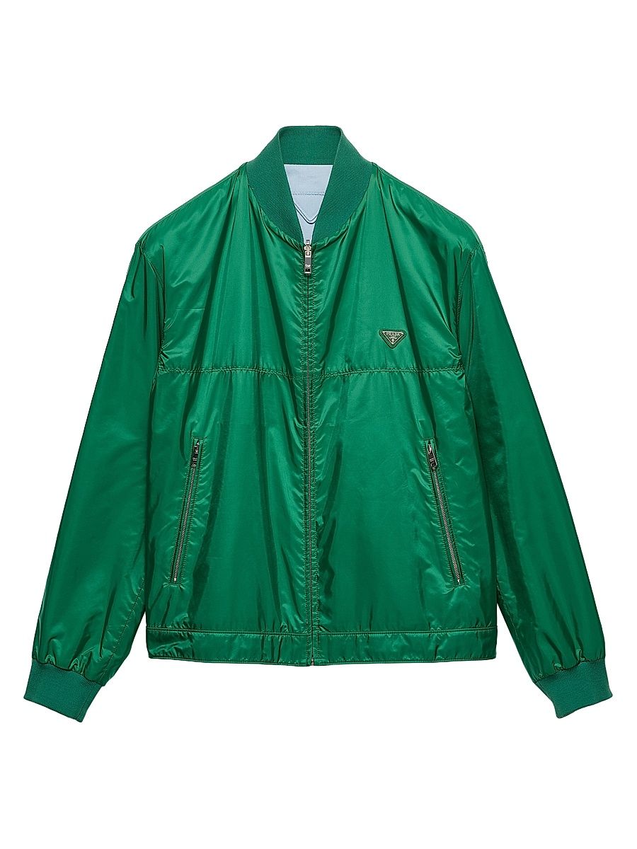 Men's Reversible Re-Nylon Bomber Jacket - Green - Size 38