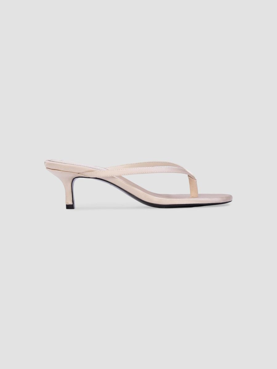 Black Suede Studio Women's Tash 50MM Satin Heels - Champagne Satin - Size 12
