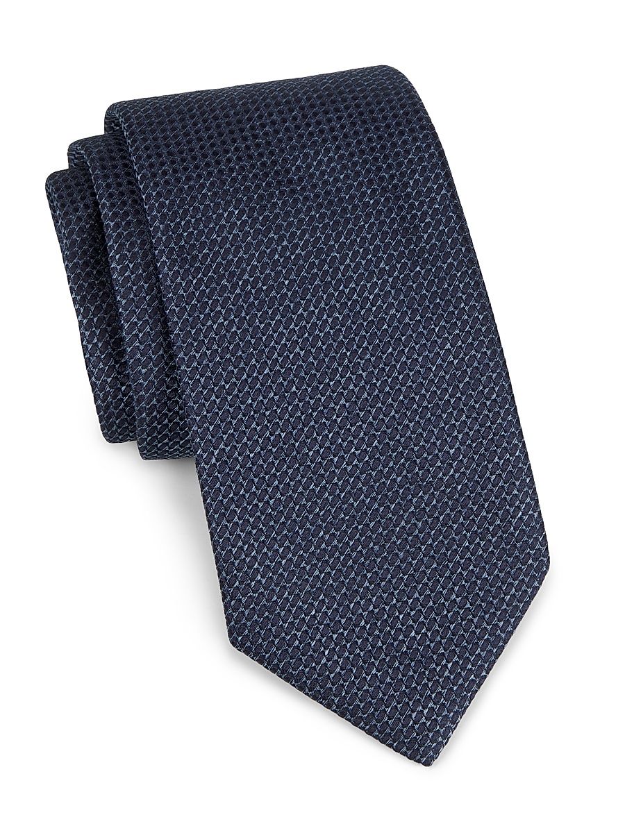 Men's Neat Geometric Silk Tie - Blue
