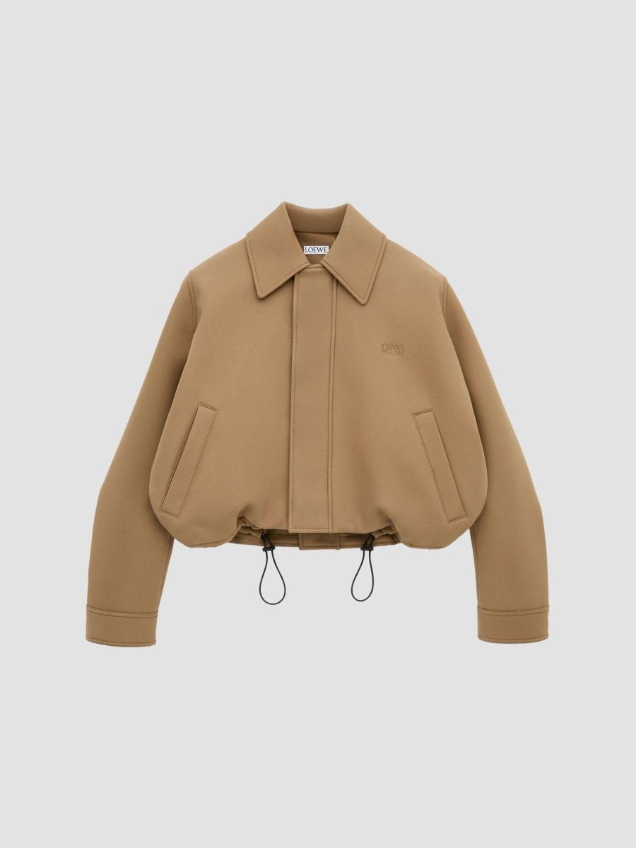 LOEWE Women's Drawstring Blouson Jacket - Beige - Size 12