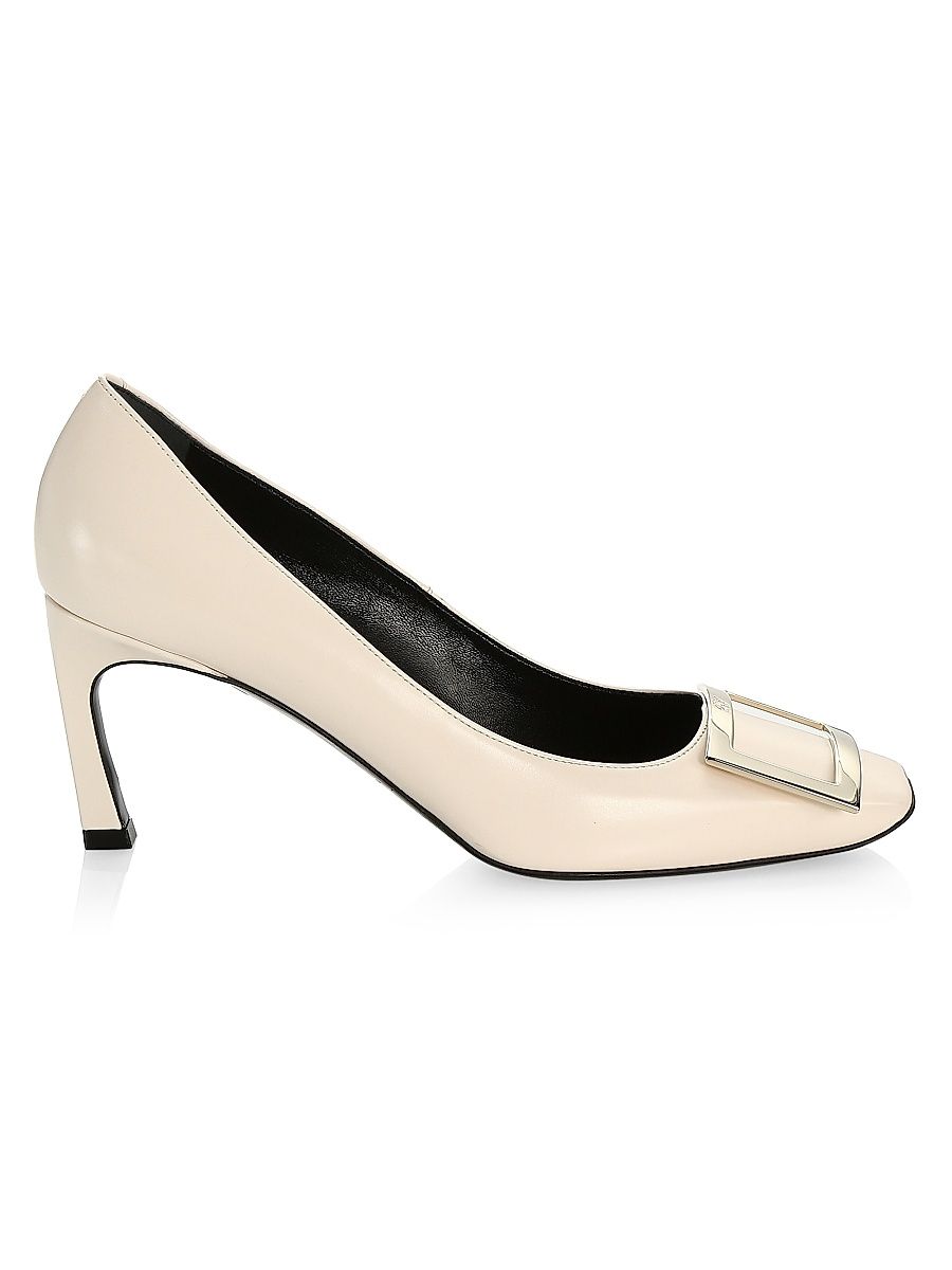 Women's Belle Vivier Trompette 70MM Patent Leather Pumps - Off White - Size 11