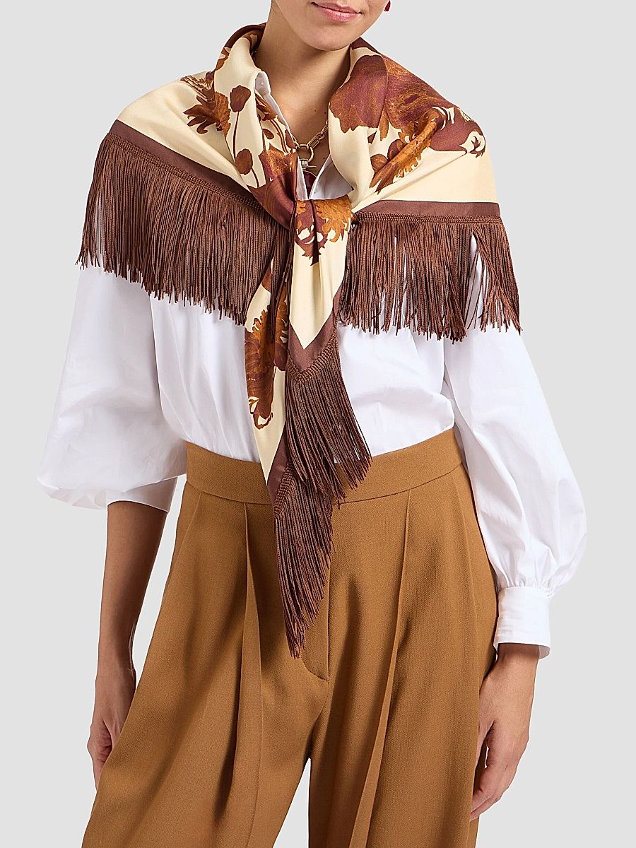 Women's Reversible Fringe Foulard Scarf - Coven Buttercream