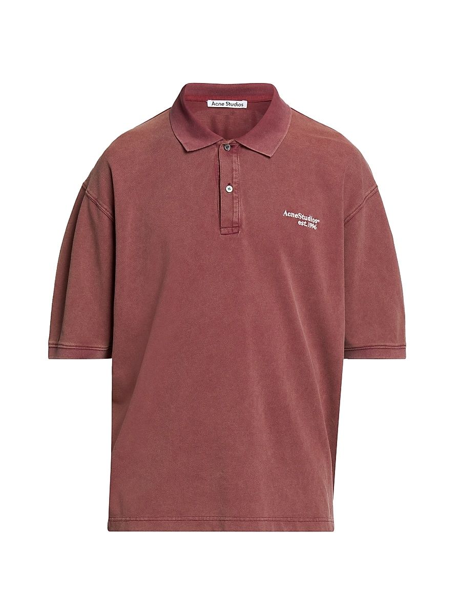 Men's Egnes Cotton Relaxed-Fit Polo Shirt - Maroon Red - Size XL