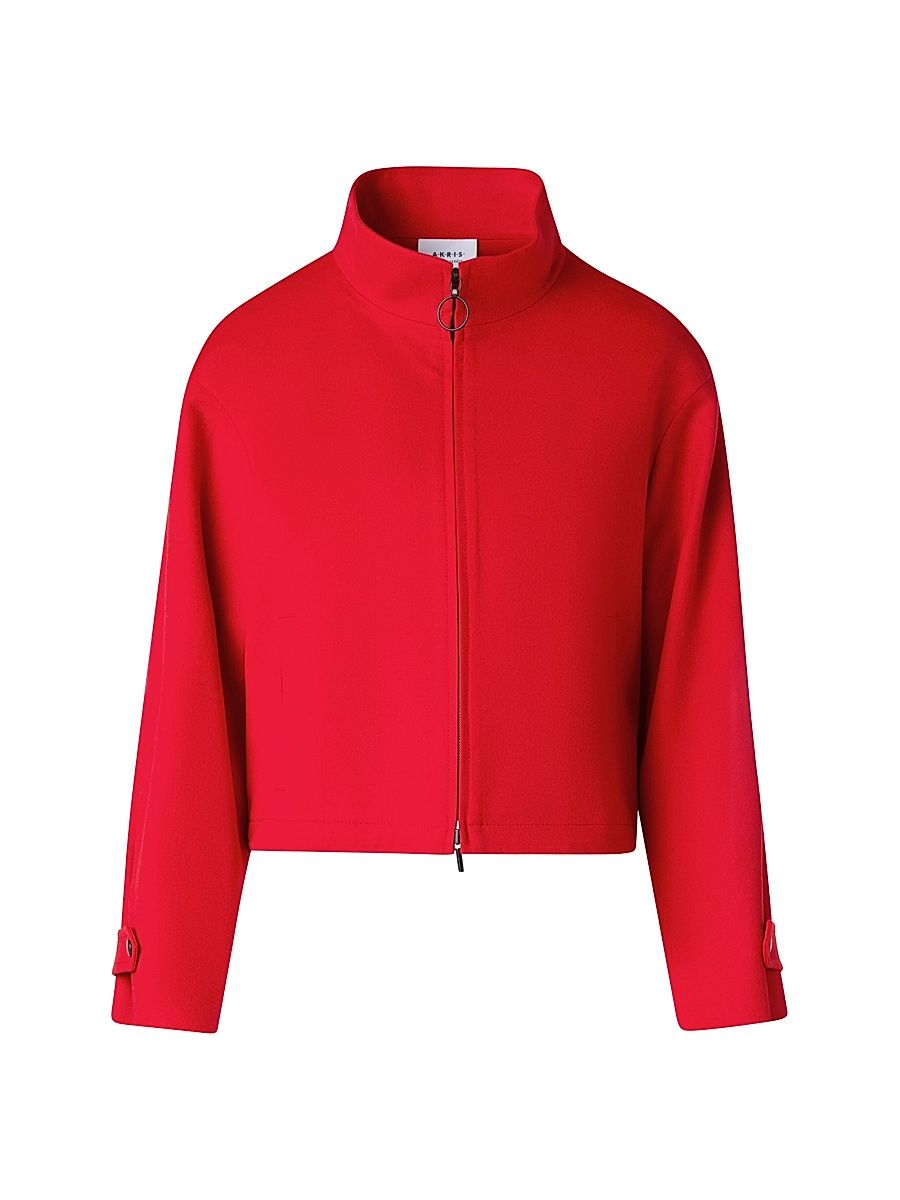 Women's Virgin Wool Blend Boxy Jacket - Vermillion - Size 14