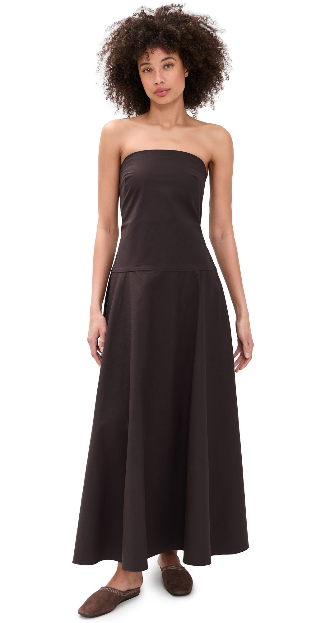 St. Agni Strapless Rouleau Dress Bark S
