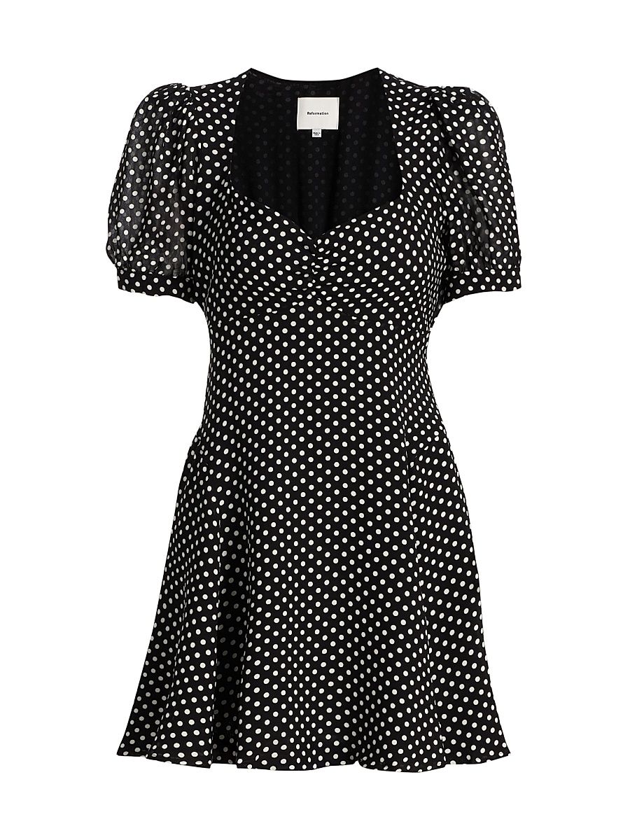 Women's Rebecca Polka Dot Minidress - Caviar Dot - Size 12