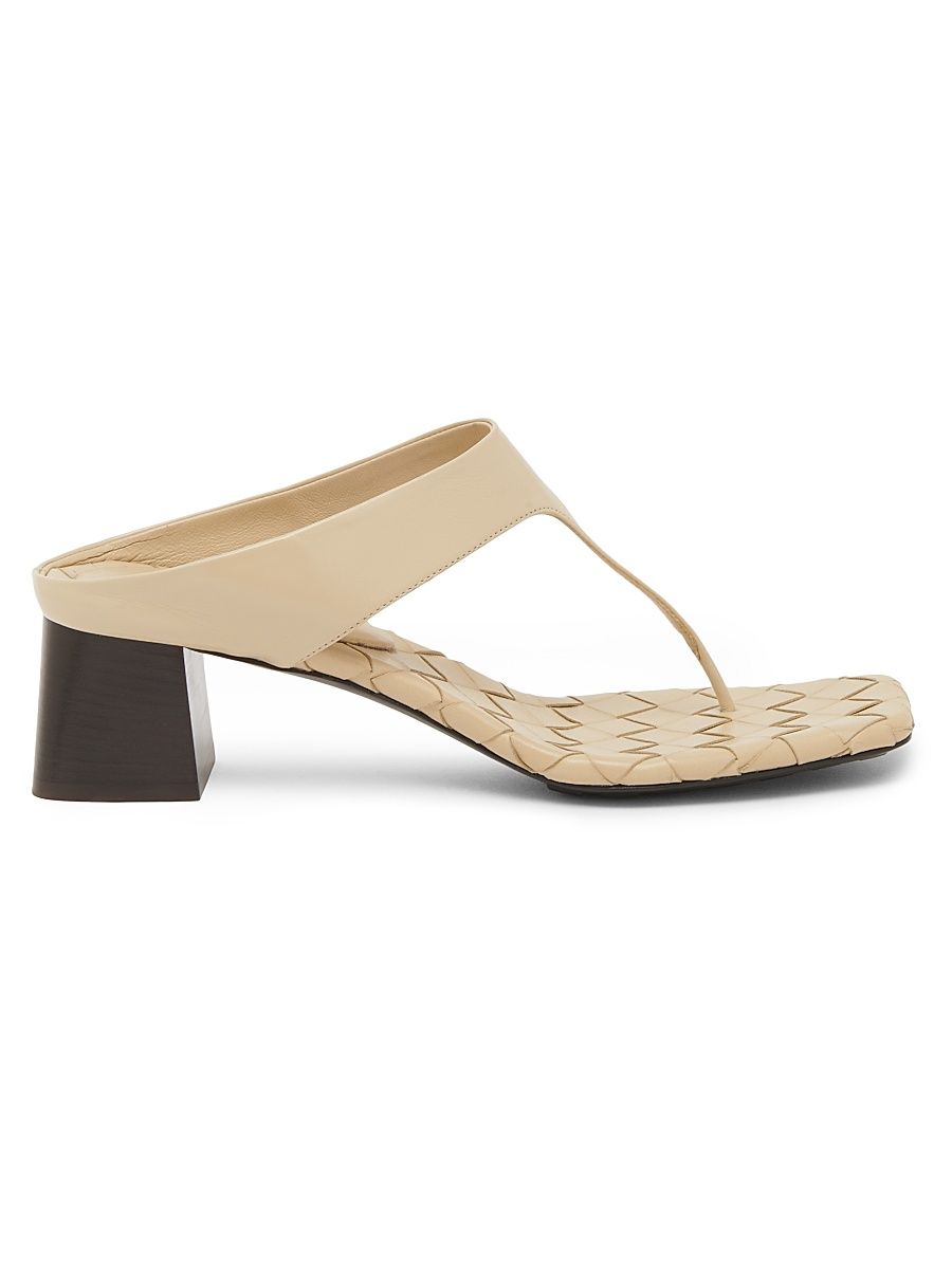 Women's Marella 45MM Leather Block-Heel Sandals - Light Butterscotch - Size 10