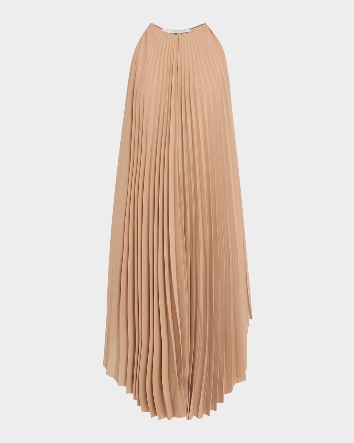Pleated Halter Midi Dress