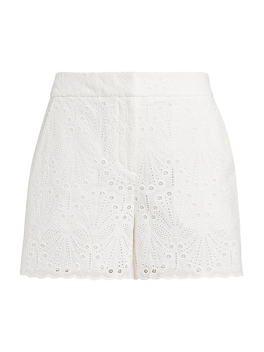 Women's The Aria Eyelet Shorts - Sky White - Size 16