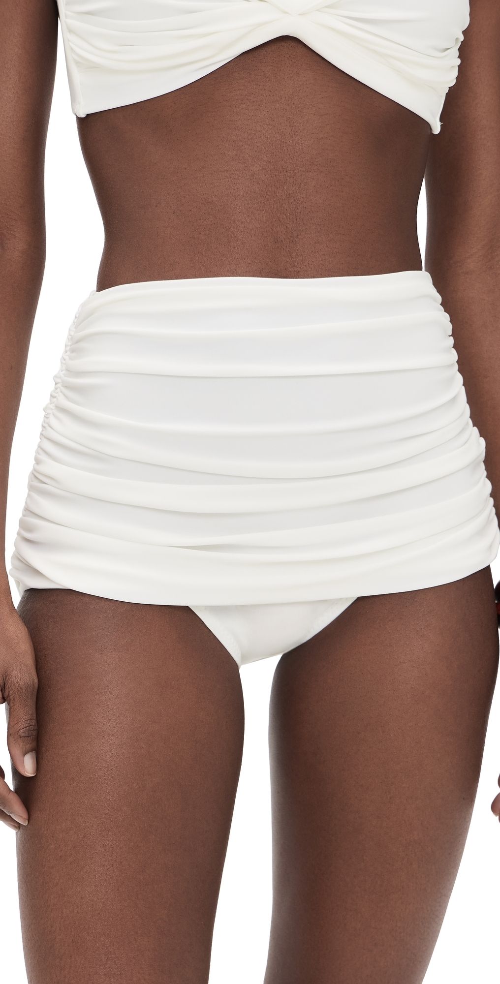 Norma Kamali Bill High Waist Bikini Bottoms Snow White XL