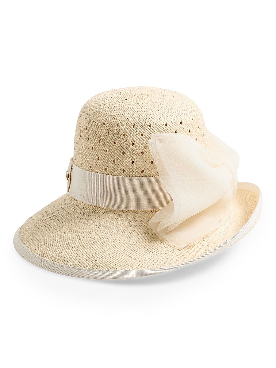 Women's VLogo Signature Hat in Perforated Panama - Natural - Size Medium