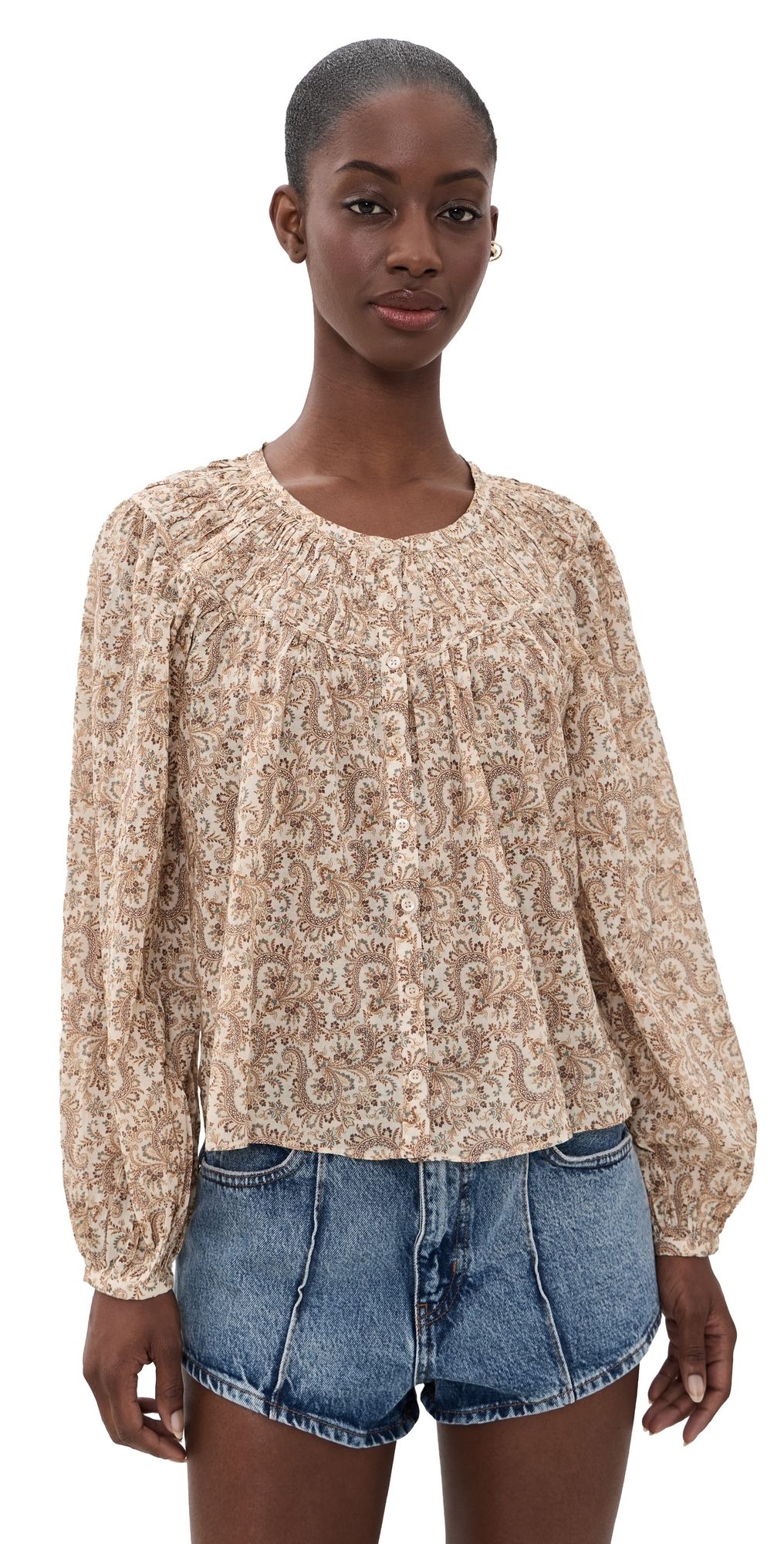 PAIGE Zoia Top Bone Multi L