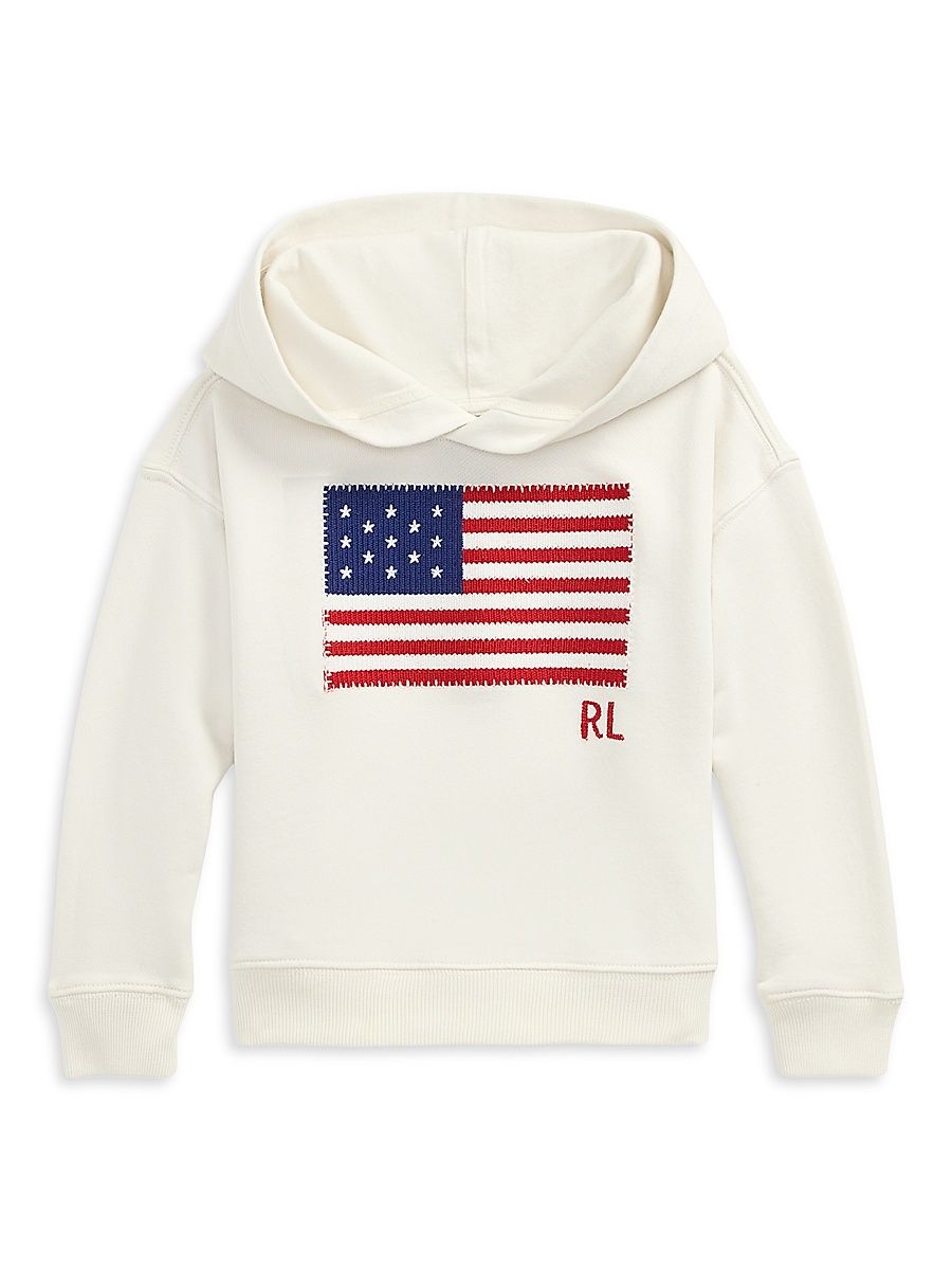 Little Girl's & Girl's American Flag Knit Hoodie - Nevis - Size 7