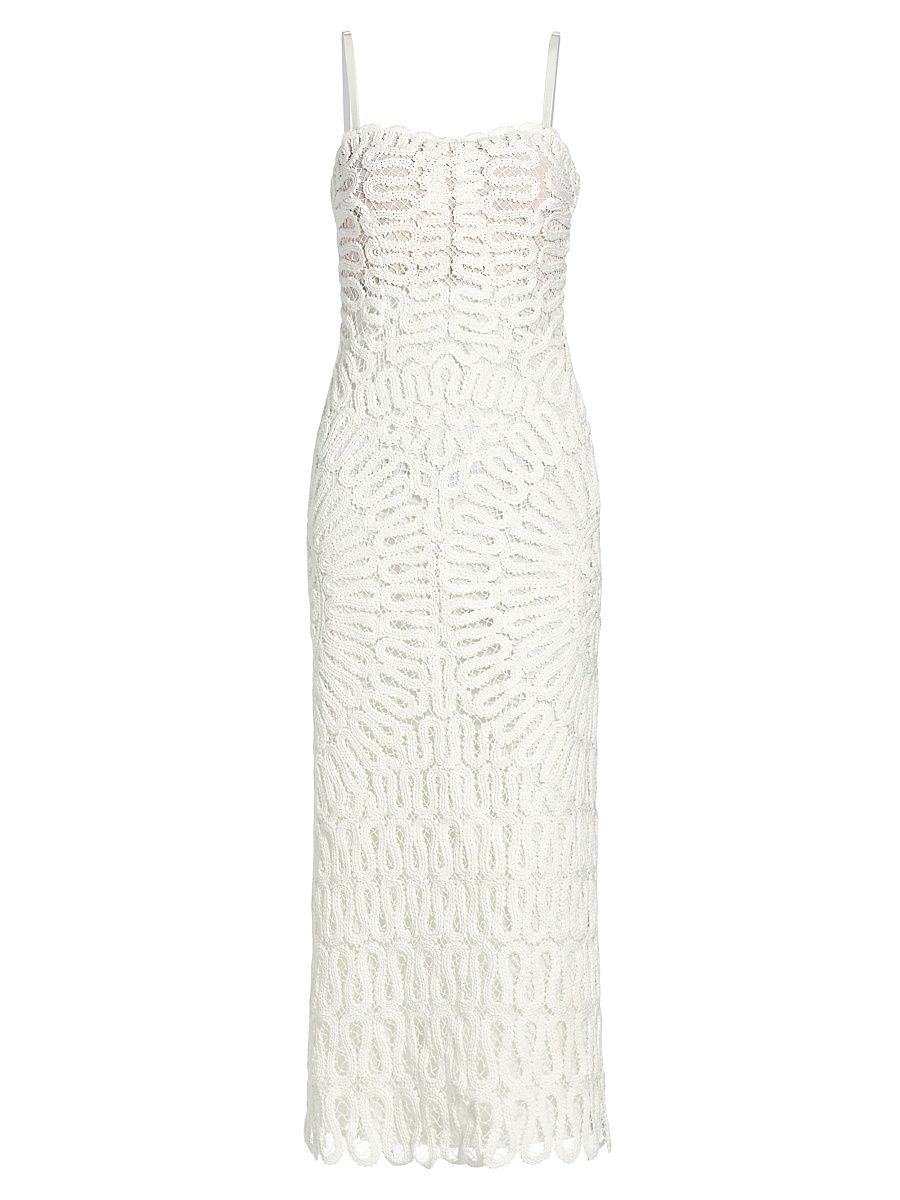 Women's Elise Crocheted Midi-Dress - White - Size 4