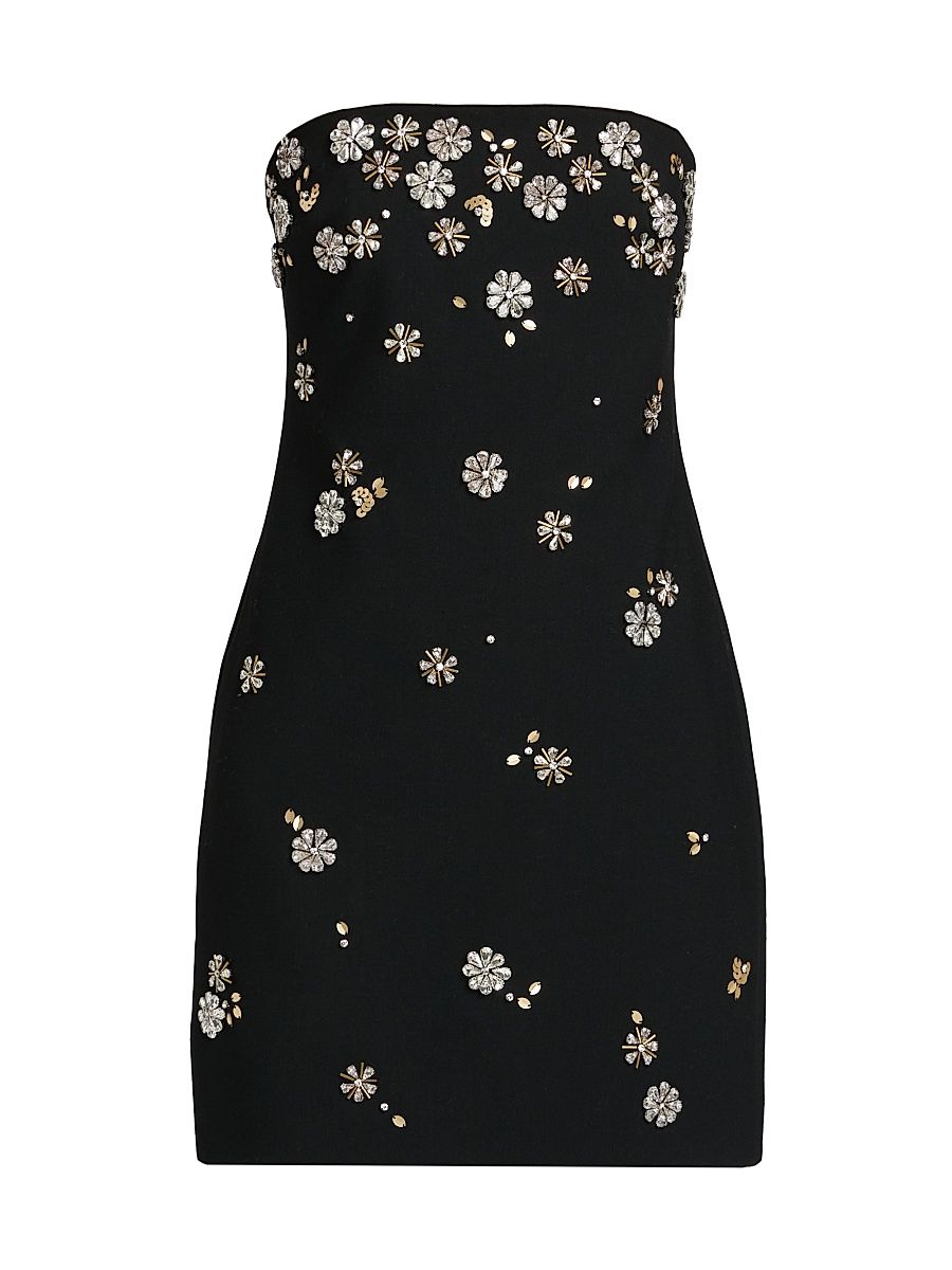 Women's Samia Tumbling Flowers Strapless Minidress - Black - Size 6
