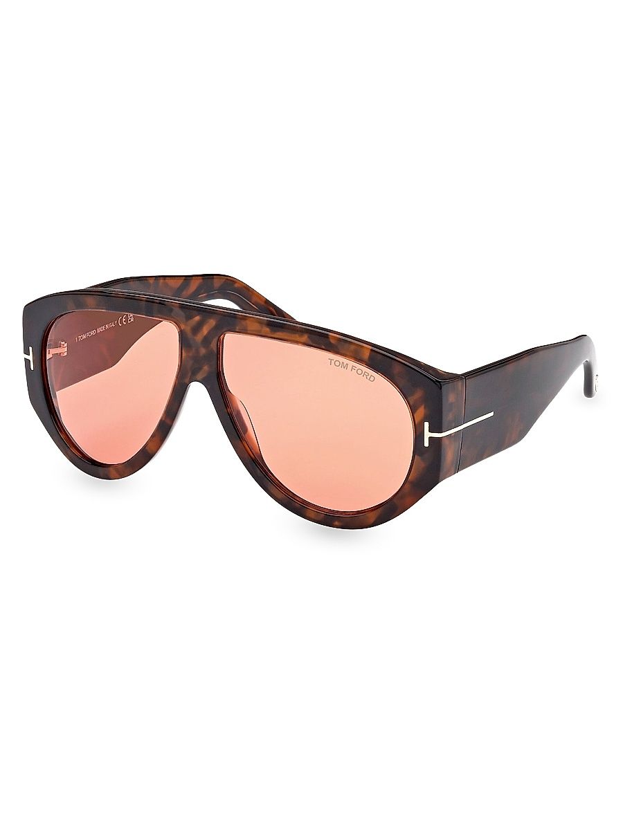 Men's Bronson 61MM Aviator Acetate Sunglasses - Havana Orange