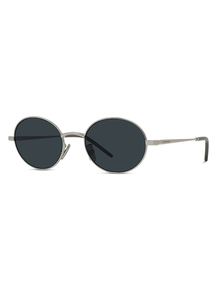 Men's City 51MM Round Sunglasses - Silver Grey