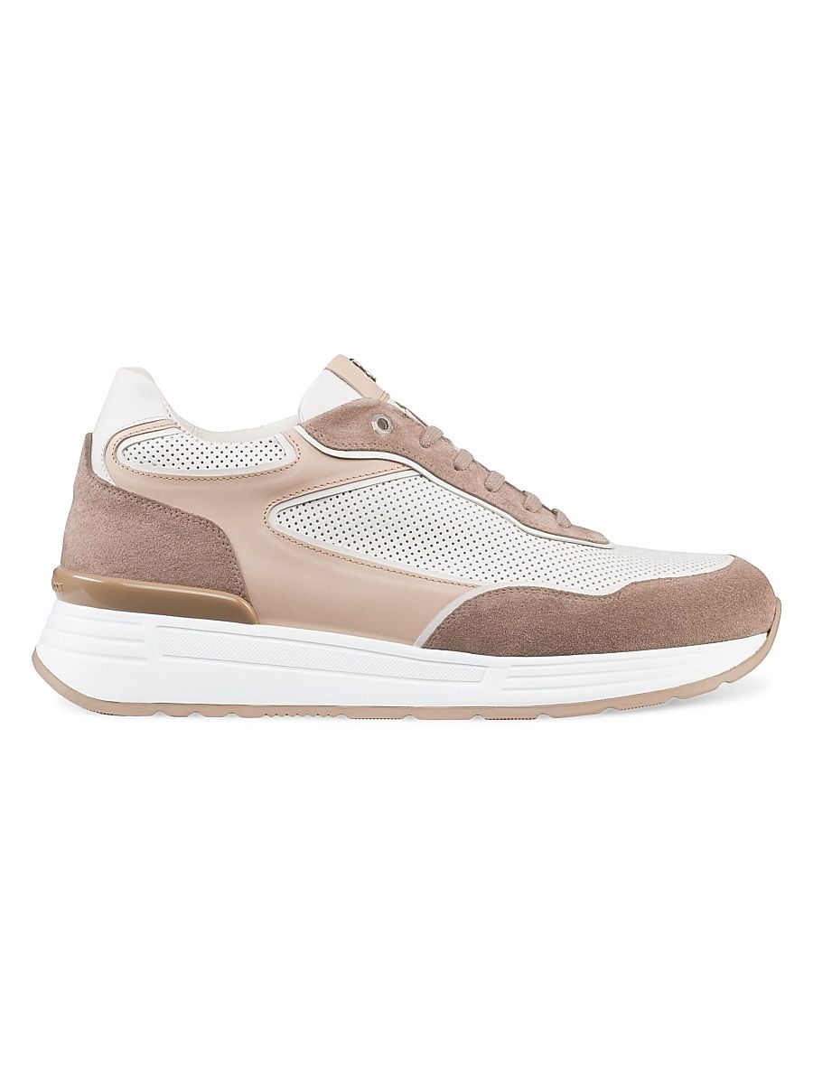 Men's Calfskin Leather Sneakers - Brown Multi - Size 12