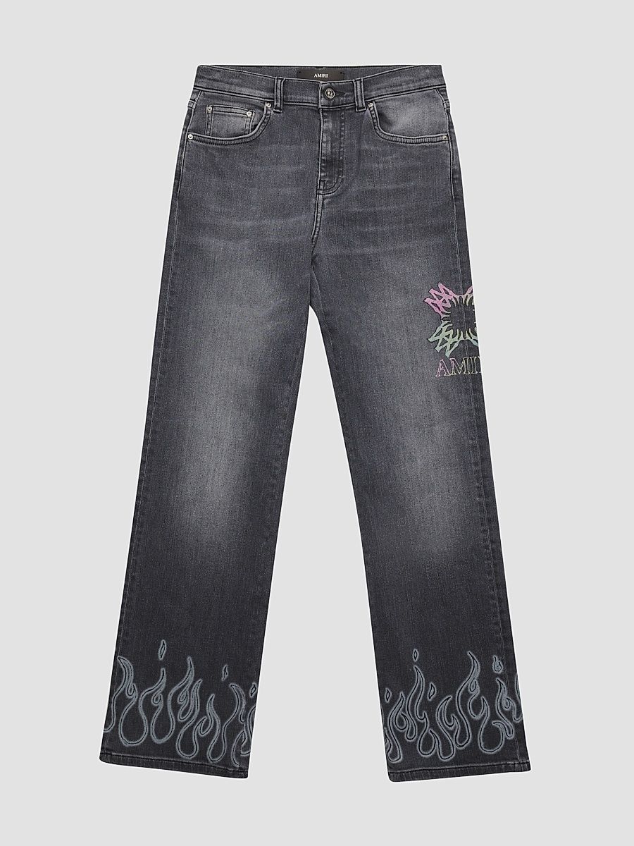 Little Kid's & Kid's Flame Straight-Leg Jeans - Grey - Size 4