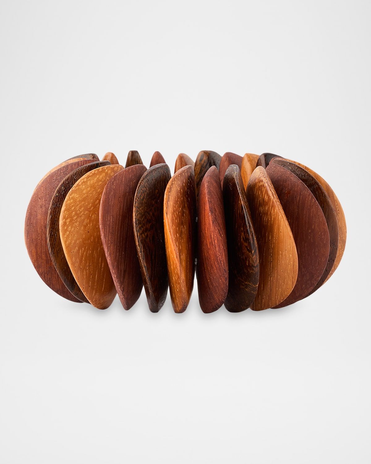 Stretch Two-Tone Wooden Bracelet