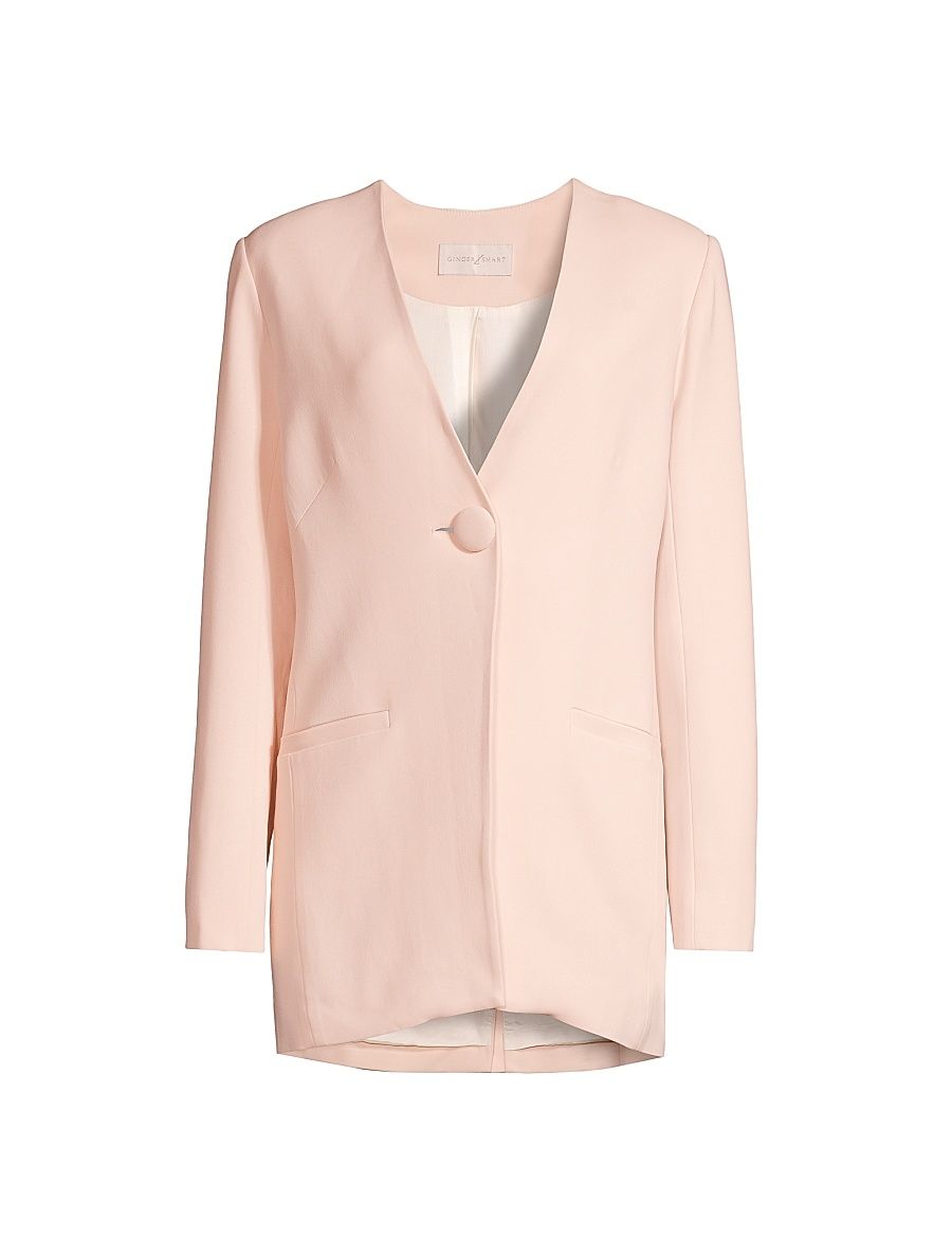 Women's Paloma Lapelless Blazer - Baby Pink - Size 4