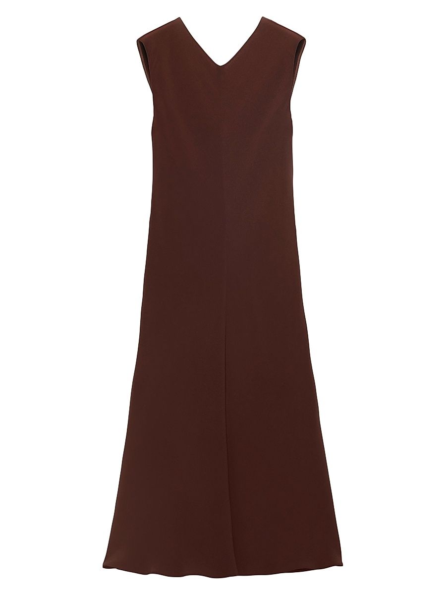 Women's Satin Crepe Midi-Dress - Brown - Size 6