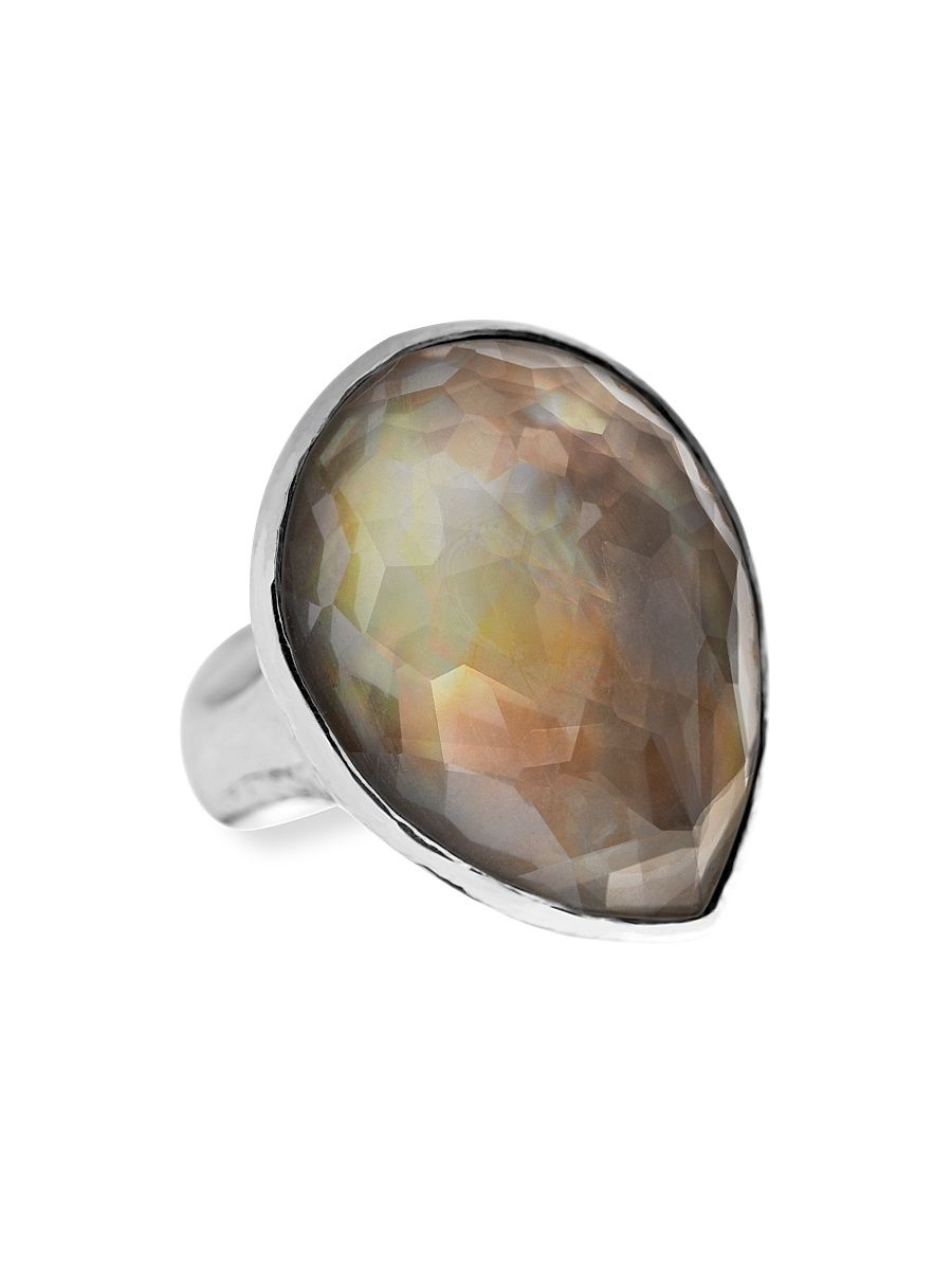 Women's Wonderland Sterling Silver, Rock Crystal & Mother-Of-Pearl Ring - Brown Shell - Size 7