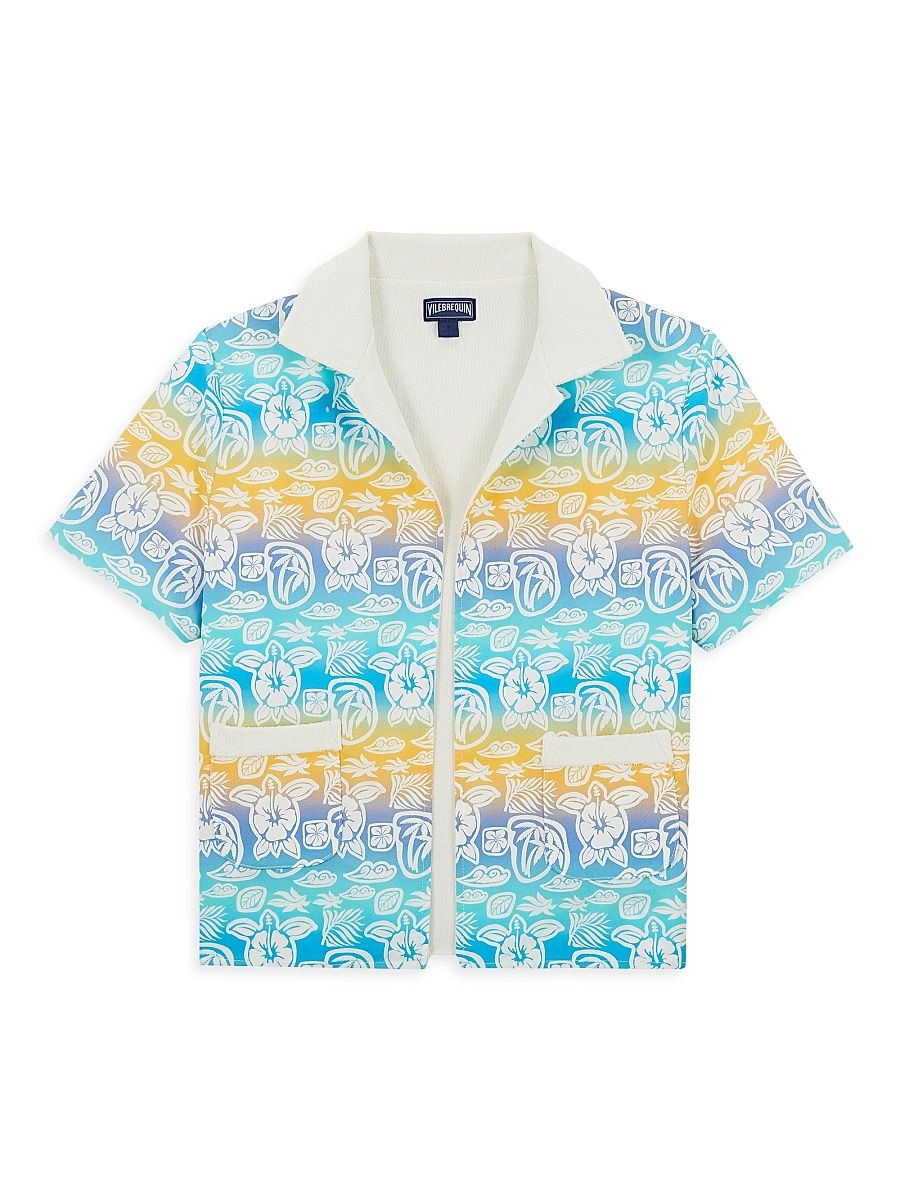 Little Boy's & Boy's Tahiti Turtles Terry Short-Sleeve Shirt - Size 14