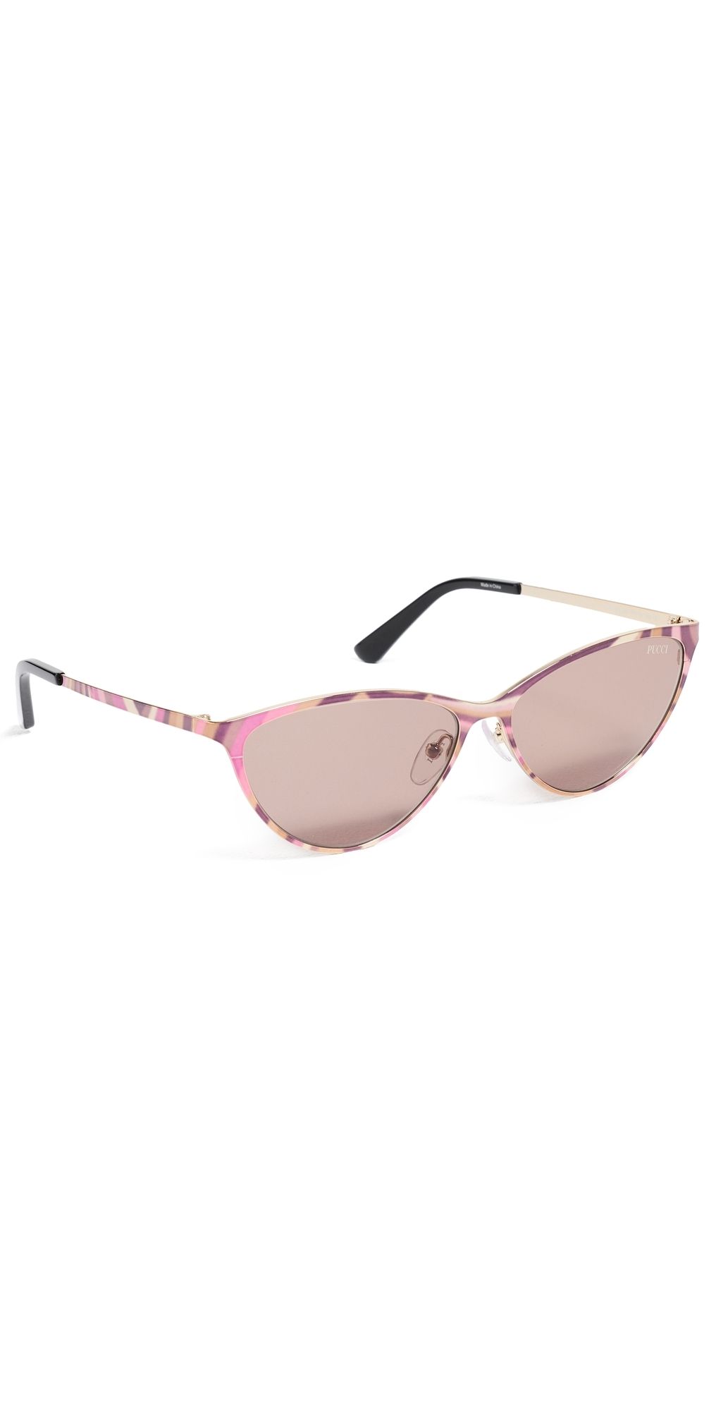 Pucci Cat Eye Sunglasses Shiny Iride Violet/Pale Gold One Size