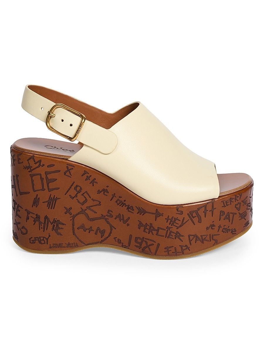 Women's Maxime 80MM Grafitti Platform Wedge Sandals - Pastel Yellow - Size 11