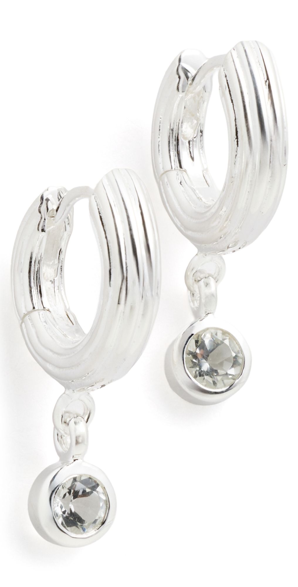 Dévé Mini Non-Conformist Hoops White Topaz One Size