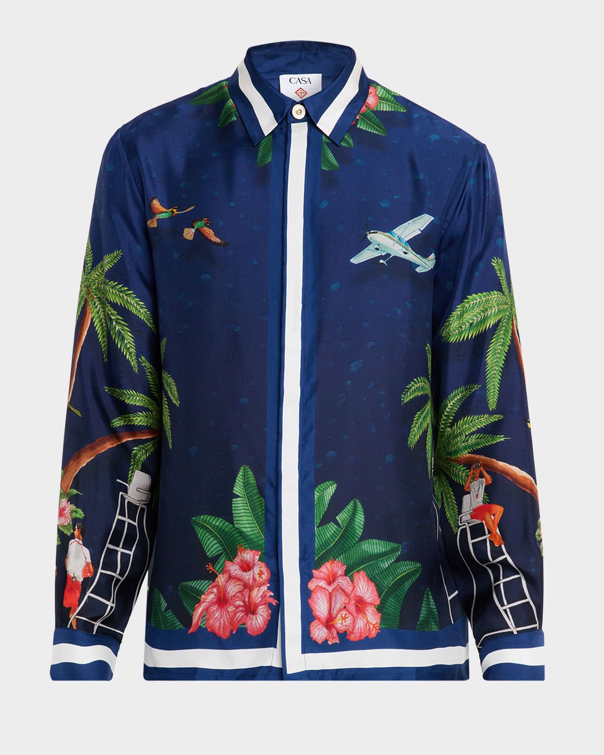 Men & apos;s Surf Club Silk Long-Sleeve Shirt