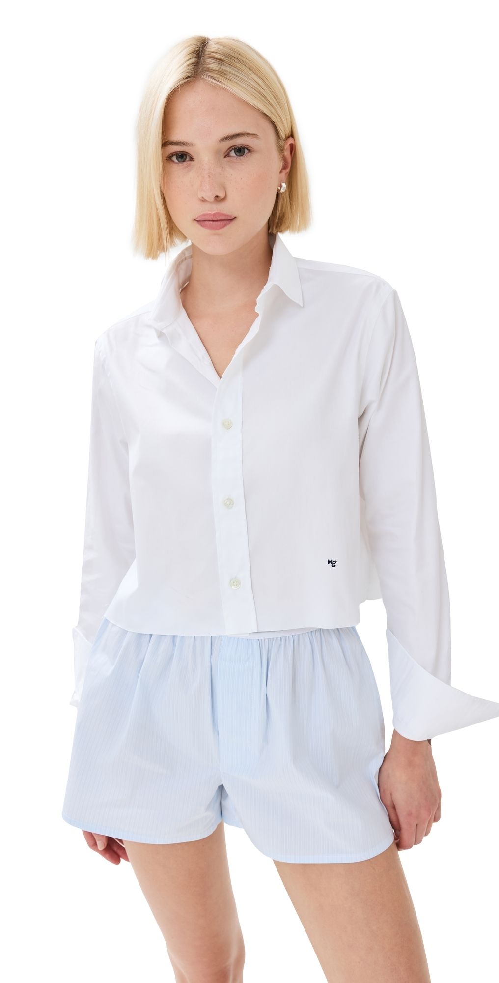 HOMMEGIRLS Cropped Shirt White S