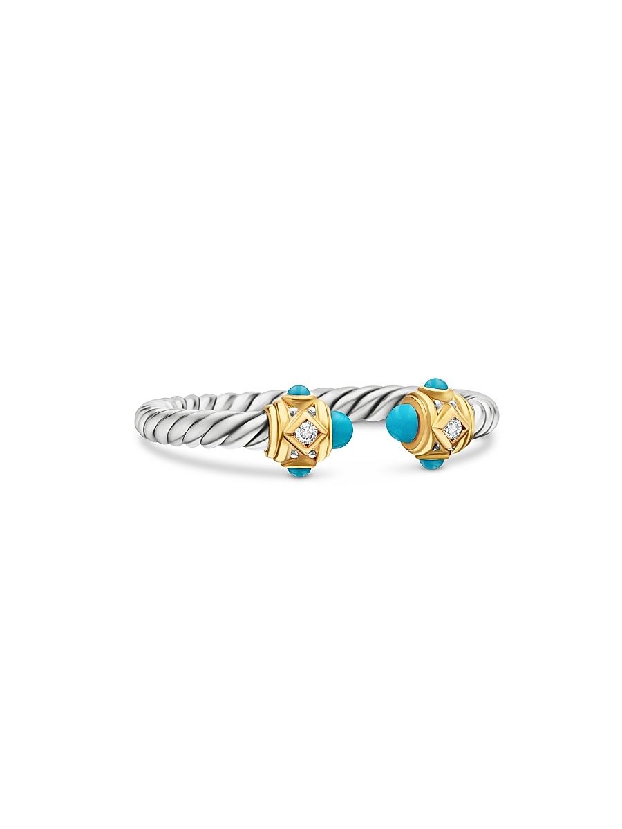 David Yurman Women's Renaissance Ring in Sterling Silver - Turquoise - Size 7