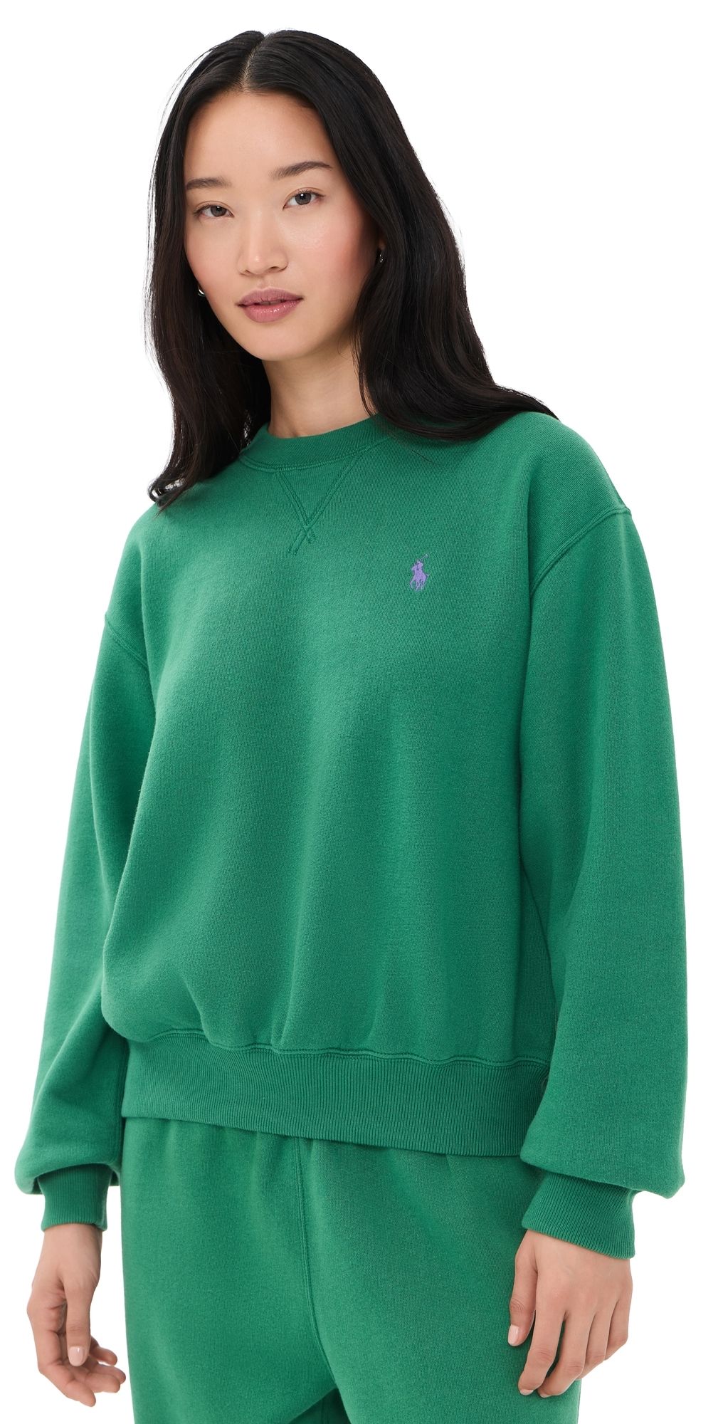 Polo Ralph Lauren Arctic Fleece Knit Crew Neck Sweatshirt Bush Green XXL