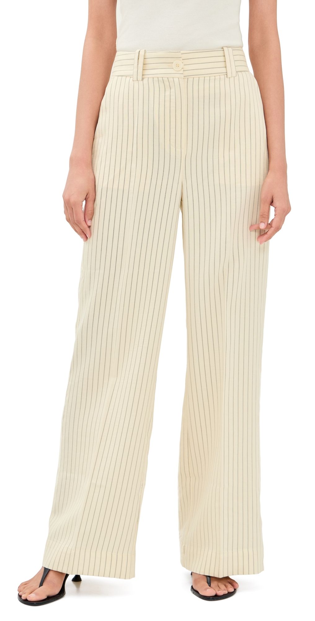 Favorite Daughter The Fine Line Pants Cream Pinstripe 2