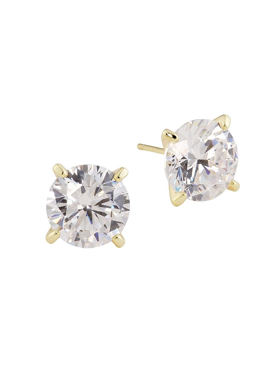 Women's Caroline 14K-Gold-Plated & Cubic Zirconia Stud Earrings - Gold
