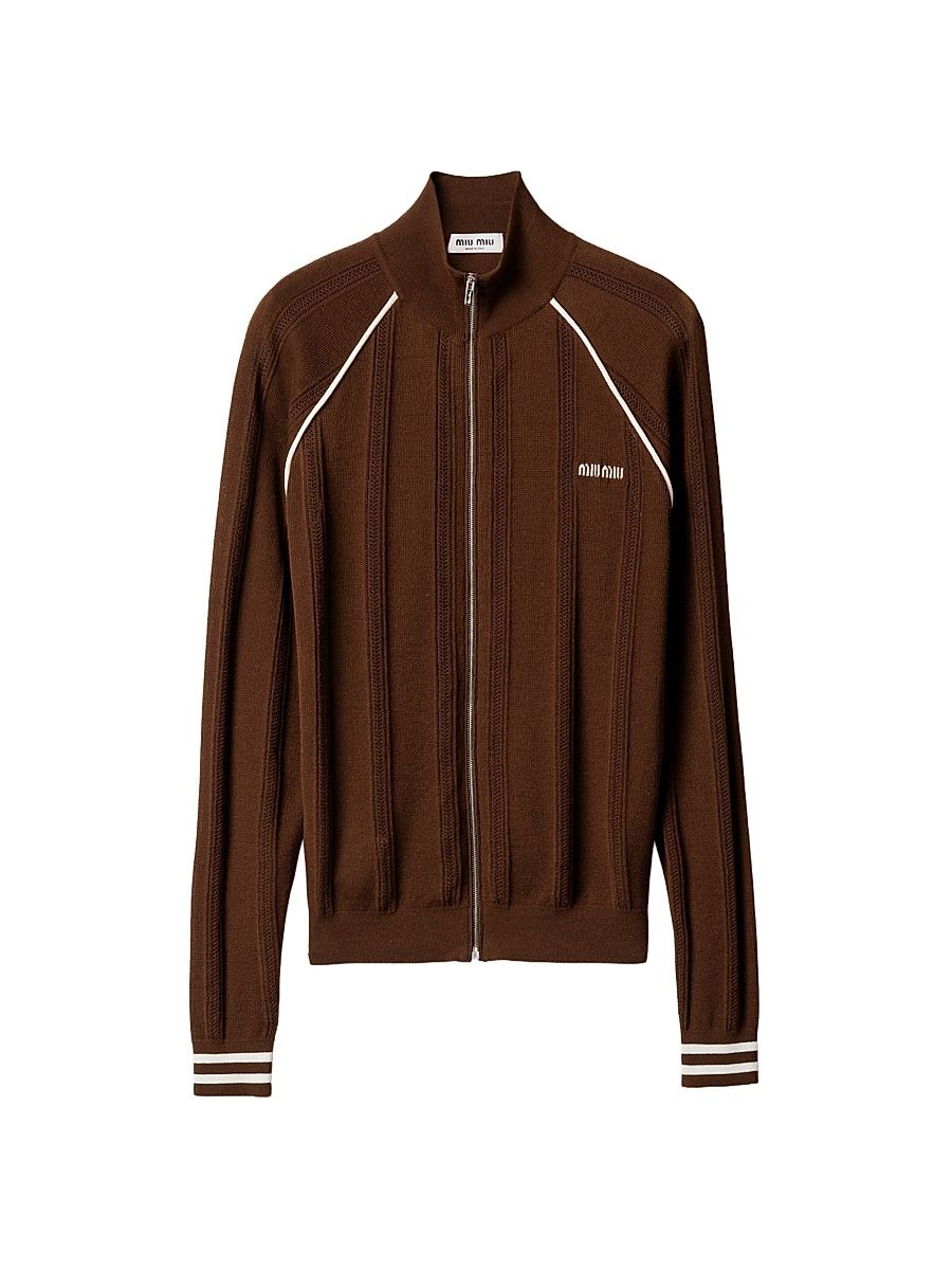 Women's Cotton Cardigan - Brown - Size 8