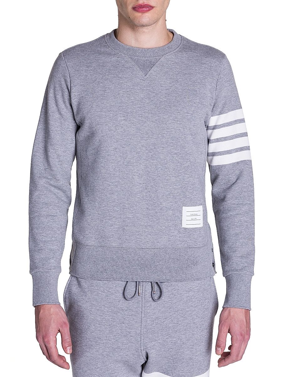 Men's Bar Striped Sleeve Sweatshirt - Grey - Size Small