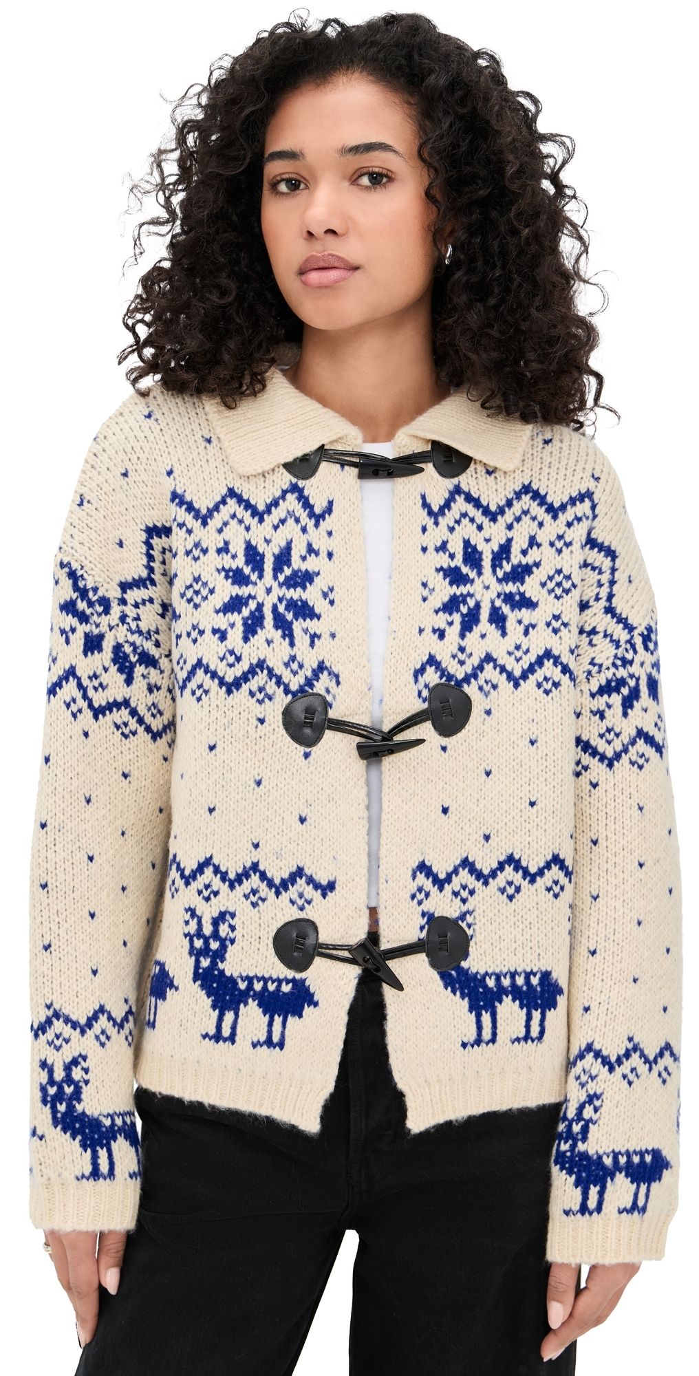 Bailey Rose Fair Isle Knit Cardigan Butter M