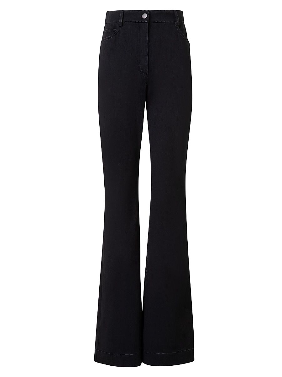 Women's Courtney Wool-Blend Flared Jeans - Black - Size 12