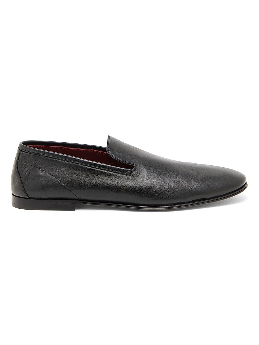 Men's Leather Slipper Loafers - Nero - Size 13