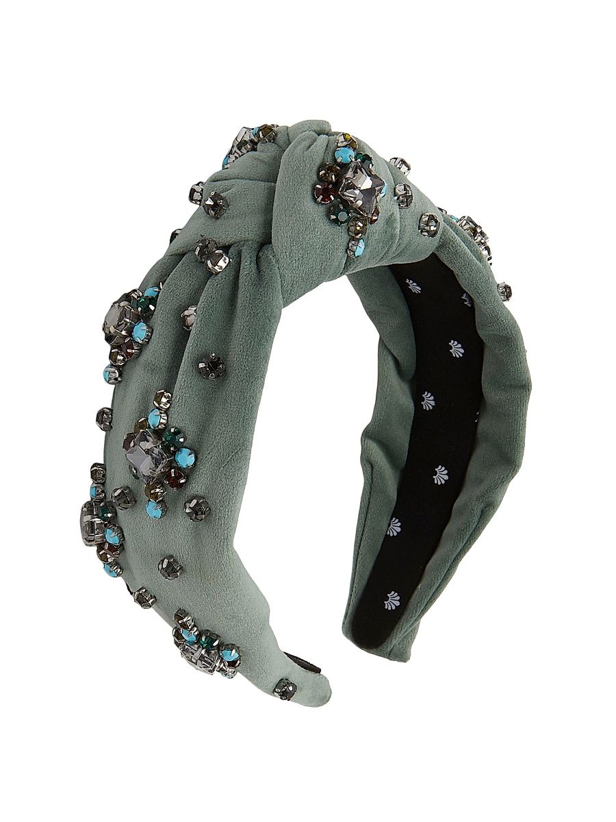 Women's Knotted Twinkle Crystal Headband - Sage