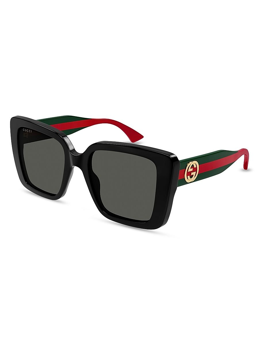 Women's New Pop Web 53MM Square Sunglasses - Red Green Black